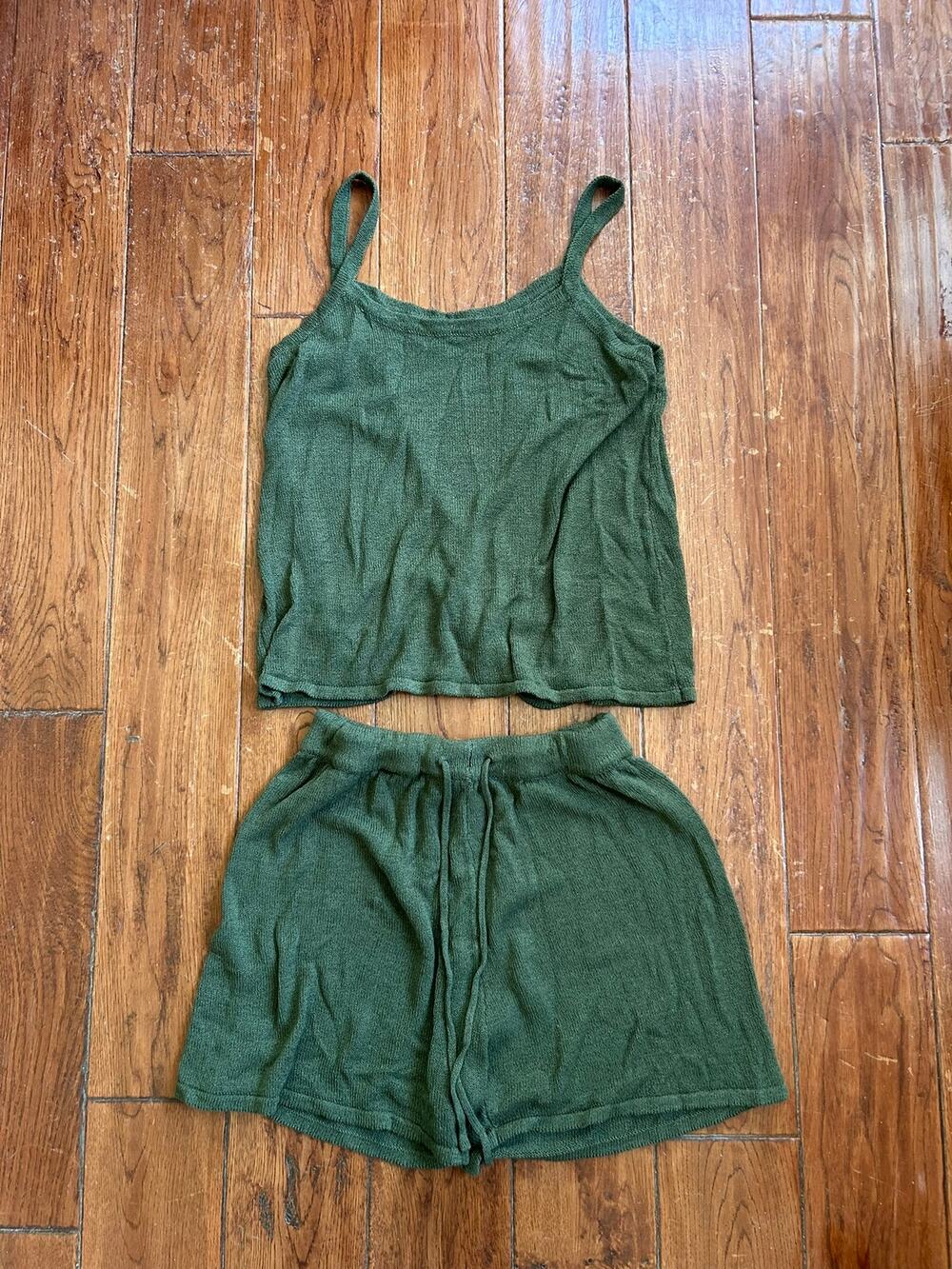 NWOT Army Green Knit Matching Set